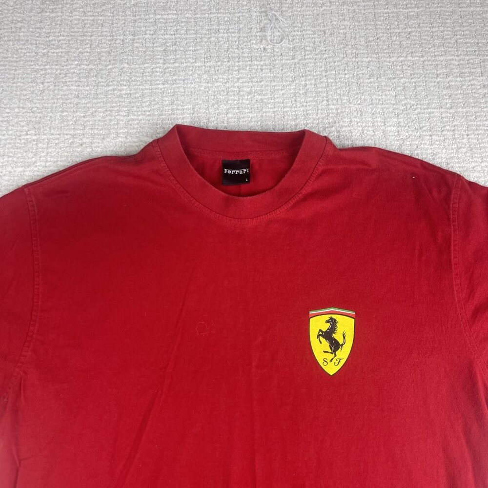 Vintage Ferrari T Shirt Mens Large L Red Short Sleeve Scuderia Logo 2002 - - Picture 2 of 16